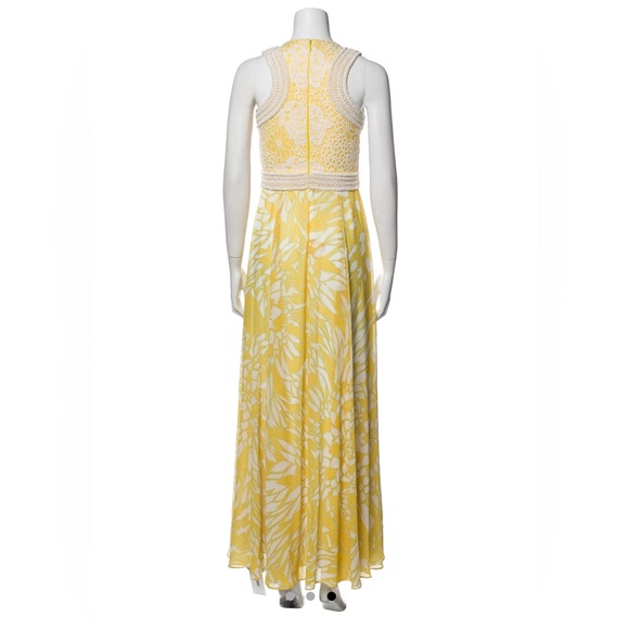 Badgley Mischka Floral, Maxi Dress, Yellow & White, US0 (NWOT) - Picture 3 of 6